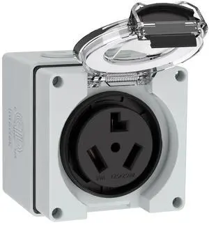 30Amp Power Outlet Box,125/250Volt NEMA 10-30R Receptacle Outdoor dustproof and Weatherproof for Electric Dryers, Heavy Duty Industrial Grade Power Receptacle,No Grounding,etc.ETL Listed.