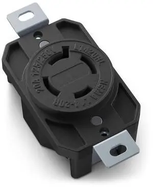 AIDA NEMA L14-20R Flush Mounting Locking Receptacle, Twist-Lock Generator Outlet, 20 Amp, 125/250 Volt, 3-Pole, 4-Wire Grounding, Heavy Duty Turnlock Socket, Industrial Grade, UL Listed