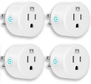 YNF Smart Plug, Simple Setup with One Voice Command, Works with Alexa Only, Voice Control, Remote Control, Timer Function, ETL Listed, Bluetooth Mesh, Alexa Echo Required (4 Pack)