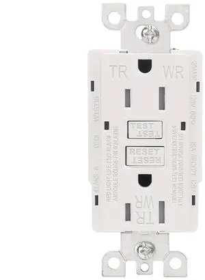 Baomain GFCI Outlet Receptacle 15Amp. 120VAC 60Hz Weather-Resistant, Ground Fault Circuit Interruptor, GFI UL&CUL Listed White