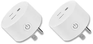 Tuya WiFi Smart Plug Works with Alexa Google Assistant IFTTT for Voice Control Mini Smart Outlet Plug with Timer Function,No Hub Required,Only 2.4GHz Wi-Fi,FCC/Rohs Listed Socket(2 Pack)