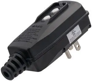 ELEGRP G1215PM G20PMSR Patented Auto-Monitoring GFCI Replacement Plug Assembly, Manual Reset 15 Amp Grounded 3 Wires 3-Prongs for Power Tools, Lawn Equipment etc, UL Listed, 1 Pack, Black