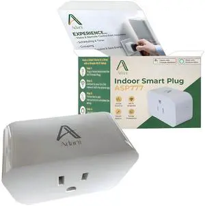 Adarii 2.4GHz Wi-Fi 15A/1800W Smart Plug, Google Home, IFTTT, Remote, Timer, Schedule, Grouping, No Hub or Subscription, FCC Certified, White, 1 Pack