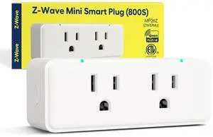 Minoston 800 Series Zwave Dual Outlet Plug, On/Off Z-Wave Repeater Switch with 2 Individual Control Sockets, Hub Required, Z Wave LR Smart Plugs Compatible with SmartThings, Hubitat, Fibaro (MP26Z)