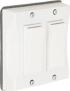 TayMac 5127-1 2-Gang Weatherproof Decorator Switch Cover, Vertical, White
