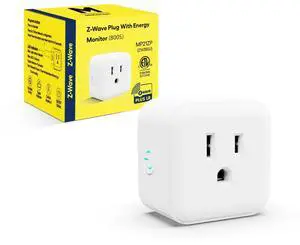 Minoston Zwave Plug Energy Monitor, 800 Series Zwave Outlet, Built-in Repeater Range Extender, Z-Wave Hub Required, Alexa and Google Assistant Compatible (MP21ZP)