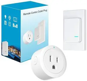 Wireless Remote Control Outlet Plug 1250W/10A for Small Appliance,Electrical Outlet Switch for Lights, Fans,Christmas Lights,Up to 100 ft Remote Range,No Wiring Needed, No Wi-Fi Required.