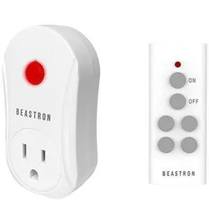 Beastron Upgraded Remote Controlled Outlet (1 Pack with 1 Remote),Expandable Remote Light Switch Kit, Wireless On Off Power Switch, 100ft RF Range, Compact Design, White