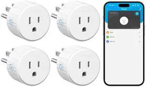 Govee Matter Smart Plug, WiFi & Bluetooth Plug Work with Alexa & Google Home, Smart Outlet with Schedule & Timer, Matter Smart Home with Voice & Remote Control, FCC & ETL Certified for Home, 4 Pack
