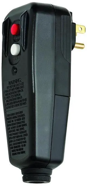 Tower Manufacturing 30434009 Auto-Reset 15 AMP Right Angle GFCI Plug, Black