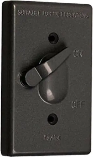 TayMac TC100Z Weatherproof Toggle Cover, 1-Gang, Vertical Device Mount, Bronze