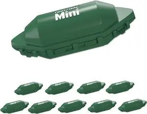 Mini Holiday Light Cord Protector and Christmas Light Plug Cover - Green (10 Pack)