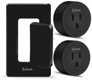 Remote Control Outlet Plug Switch, Buckle Design & Removable Wireless Light Switch, 300 ft, 1500W On Off Power Switch for Household Appliances, No Wiring No WiFi, Programmable, Black(2 Pack)