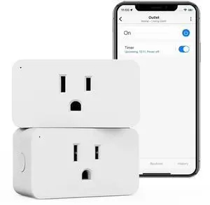 Zwave Plug 800 Series 2 Pack, Zwave Outlet Built-in Repeater Range Extender, Mini Zwave Smart Plug Work with SmartThings, Wink, Alexa, Google Assistant, Z-Wave Hub Required, FCC and ETL Listed, 1875W