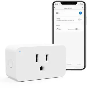 Z-Wave Dimmer Plug 800 Series Zwave Smart PlugDimmable Outlet Built-in Repeater Range ExtenderZ-Wave Hub Required, Compatible with Smartthings, Alexa and More,FCC and ETL, 200W