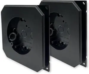 iMBAPrice 8141F-2 Black Color Non- Metallic Light Fixtures Siding Mounting Block with Built-in Electrical Box for All Siding Types, 2-Pack