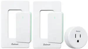 Remote Control Outlet Plug with 2 Switches, Buckle Design & Removable Wireless Light Switch, No Wiring Needed, 300 ft, 15A/1500W, Programmable, for Household Appliances