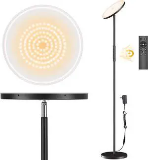 Floor Lamp for Living Room, Super Bright 30W LED Standing Lamp with Remote and Touch Control , Stepless Dimmable Brightness and Color Temperatures, 69 Tall Modern Black Floor Lamps for Bedroom Office