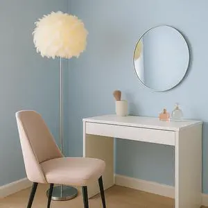 LIGHTACCENTS 69" Luxury Feather Floor Lamp with Chrome Base - Fluffy Cloud Standing Light for Living Room, Bedroom, Nursery, Vanity (White)