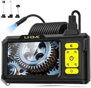 Borescope Camera with Light, 1080P HD Endoscope with 8 Adjustable LEDs, 4.3" Inspection Camera with 16.4ft Semi-Rigid Cable, 8mm IP67 Waterproof Lens-Father's Day Gift&Cool Gadgets for Men
