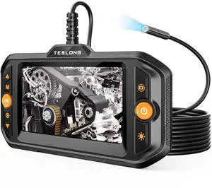 Teslong Endoscope Borescope with Light, Snake Inspection Camera for Automotive Engine, Waterproof Fiber Optic Camera for Mechanics - Ideal for Wall, Vent, Wire Video Scope (16.5FT)