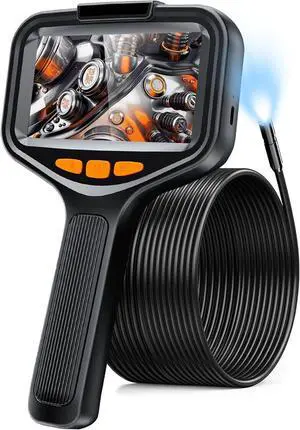 Borescope, Endoscope Camera with Light, 1080P HD Inspection Camera IP67 Waterproof 4.3" Screen Borescope with Light, Semi-Rigid Cable (6.5FT)