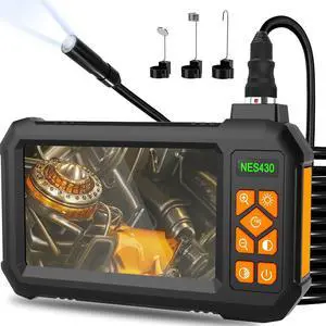 16Ft Sewer Endoscope, IP67 Waterproof Plumbing Drain Pipe Endoscope Camera with Light, 16Ft Semi-Rigid Cord Endoscope Camera with Light, 1080P HD Borescope, 4.3" IPS Screen, Cool Gadgets Tool