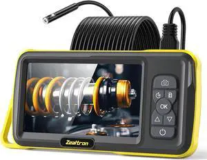 Dual Lens Borescope with 5" IPS Screen, Endoscope Camera with Lights 16.5FT Semi-Rigid Cable, 1080P Inspection Camera, Supports Memory Cards with Photo and Video Capabilities