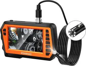 Borescope Endoscope Camera with Light 4.3'' IPS Screen Dual Lens Industrial 1080P 8mm IP67 Waterproof 16.5FT Sewer Camera with 16G TF Card