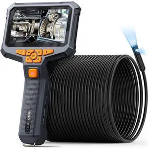 Teslong 50FT Sewer Camera, Dual Lens Borescope with Light, 4.3" HD Drain Plumbing Endoscope Inspection Camera, Home Waterproof Flexible in Wall Cam Pipe Tools, Snake Scope for Air Duct HVAC