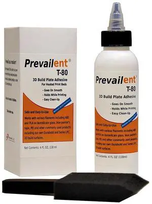 Prevailent T-80 3D Printer Bed Adhesive Glue  Strong Adhesion for PLA, ABS, TPU, PETG & More, Prevents Warping, Easy Release, Ideal for 3D Printers, Dual Extruders & Hot Beds, 4 fl oz. (118ml)