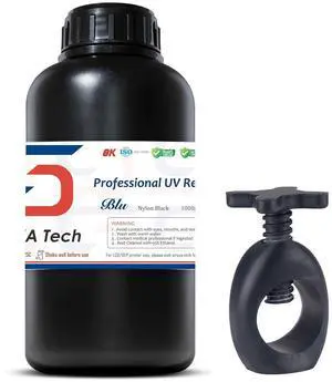 Siraya Tech Blu Nylon 3D Printer Resin Nylon-Like Strong and Precise High-Resolution 405nm UV-Curing Rapid Resin for LCD DLP 3D Printer and 8K Capable (1kg, Nylon Black)
