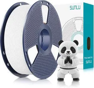 SUNLU PLA Matte 3D Printer Filament 1.75mm, PLA Filament 1kg Spool (2.2lbs), Dimensional Accuracy +/- 0.02mm, Matte White PLA