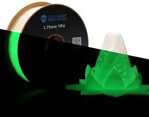 SainSmart - 540GID Flexible TPU 3D Printing Filament, Glow in The Dark, Luminous Green, 1.75 mm, 1 kg, Dimensional Accuracy +/- 0.05 mm