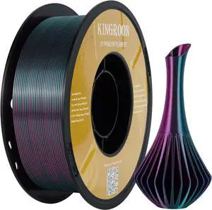 Kingroon Dual Color 1.75 mm Silk PLA Filament Green Red, Fit Most FDM 3D Printers, Dimensional Accuracy +/- 0.03 mm, 1kg Spool(2.2lbs), 3D Printer Silk PLA Shiny Filament