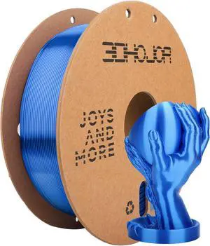 Silk PLA Filament 1.75mm, Silk PLA 3D Printer Filament, 2.2 LBS (1KG) Cardboard Spool, Fit Most FDM 3D Printer, Silk Blue