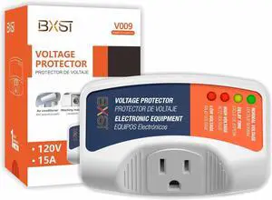 BXST One Outlet Plug in Voltage Protector for Home Protects Against High and Low Voltage Surge Protector for Refrigerator/TV/PC 120V 1800W (1 Pack)