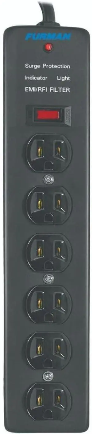 Furman SS-6 6-Outlet Pro Surge Suppressor Strip (SS6d1)