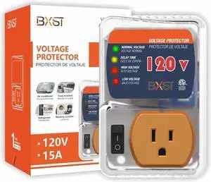 BXST One Outlet Wall Plug Surge Protector Voltage Protector for Refrigerators Against High and Low Voltage Surge Protector for Home Appliances (ETL)