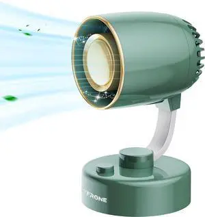 Portable Small Aroma Desk Fan - USB-C Rechargeable 4000mAh 4 Speeds Mini Quiet Table Fans Tilt Adjustable for Bedroom Office & Home, 9H (Green)