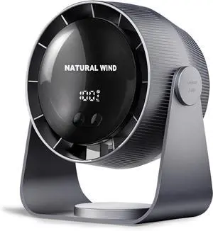 Desk FanDigital Display Rechargeable USB Portable Fan5 Speeds Strong AirflowUltra Quiet Wall-Mounted Desk Fan for Home Office Kitchen Bedroom Bedside Travel Camping Black