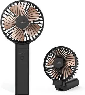 Handheld Fan, Funme Hand Fan 5000 Battery Quiet Strong Wind [20 Hour/4 Speeds/Unique One Touch Power Off/Easy Clean] Foldable Powerful Cooling Personal Desk Fan Exquisite for Outdoor Travel Home-Black