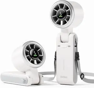 Diveblues Portable Handheld Turbo Fan, 5 Gear Wind, Battery Operated, Up to 12 Working Hours, 3 IN 1 Hand Fan with Air Turbo Tech Cooling Fan for Outdoor Activities, Travel, Working