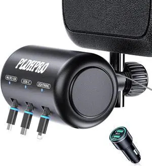 Uber Accessories for Car 3 in 1 Backseat Car Charging Station Box, with QC 3.0 Adapter 36W Retractable Multi Devices Car Charger Fast Charge for All Phones | iPhone15/14 | Samsung|Uber Taxi Lyft Turo