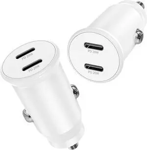 2Pack 40W Car Charger USB C, 2-Port Type C Car Charger Fast Charging Adapter for iPhone 16 15 Pro Max, Dual Apple iPhone Car Fast Charger for iPhone 16 15 14 13 12 Pro Plus Max,iPad,Samsung