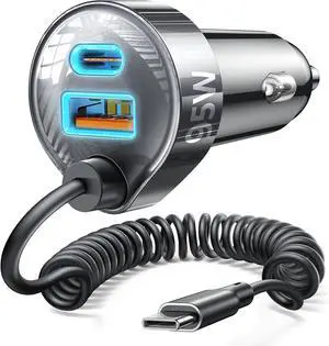 LISEN 95W Car Charger USB C Fast Charging for iPhone 16 15 Pro Max,Super Fast Type C Car Charger Adapter Fit iPhone 16e 15 Pro Max Plus,iPad Pro,Samsung Galaxy S25 S24 Ultra,Pixel,Android,Black