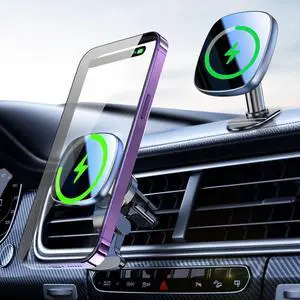 for Magsafe Car Mount Charger with USB C Cable & Car Cigarette Lighter Adapter,15W Magnetic Phone Holder for Your Car Accessories for Women,Men,Car Phone Charger for 16/15/14/13/12,Galaxy S22/S21
