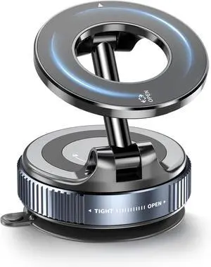 Strong Magnetic Car Phone Holder for Magsafe Suction Cup Phone Mount, [89+LBS Strongest Suction & 2800gf Strongest Magnetic] Vacuum Suction Cup Phone Mount Adjustable Swivel Lock, for Car/Gym/Mirror
