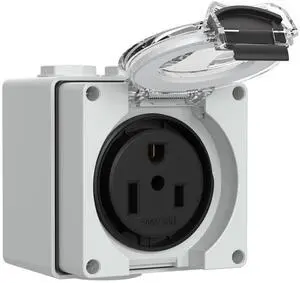 50Amp Power Outlet Box,250Volt NEMA 6-50R Receptacle Outdoor dustproof and Weatherproof for Electric Vehicles, generators, Welding Machines, etc.ETL Listed