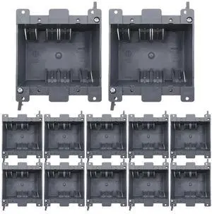 MAKERELE Double Gang Old Work Switch/Receptacle Box, 26 cu.Inch Cut in Outlet Box, PVC Wall Outlet Box, ETL Tested, for Home Improvement(12 Pack)
